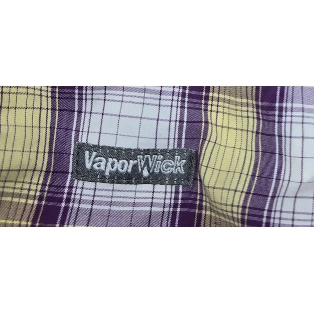 The North Face Shirt Women's L Plaid Vented Capped Vapor Wick Hiking Zip Pocket - Picture 5 of 9